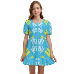 Abstract Pattern Geometric Backgrounds   Kids  Short Sleeve Dolly Dress by Eskimos