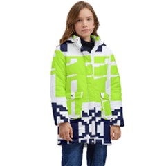 Abstract Pattern Geometric Backgrounds   Kid s Hooded Longline Puffer Jacket by Eskimos