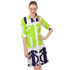 Abstract Pattern Geometric Backgrounds   Long Sleeve Mini Shirt Dress by Eskimos