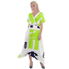 Abstract Pattern Geometric Backgrounds   Cross Front Sharkbite Hem Maxi Dress by Eskimos