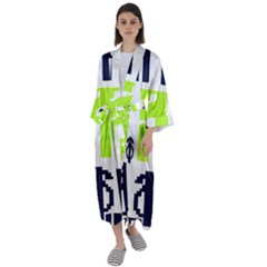 Abstract Pattern Geometric Backgrounds   Maxi Satin Kimono by Eskimos