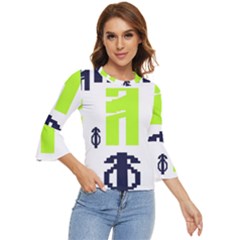 Abstract Pattern Geometric Backgrounds   Bell Sleeve Top