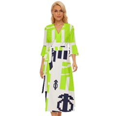 Abstract Pattern Geometric Backgrounds   Midsummer Wrap Dress