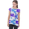 Abstract pattern geometric backgrounds   Cap Sleeve High Low Top View1