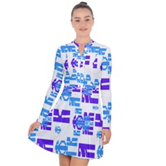 Abstract pattern geometric backgrounds   Long Sleeve Panel Dress