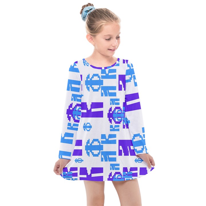 Abstract pattern geometric backgrounds   Kids  Long Sleeve Dress