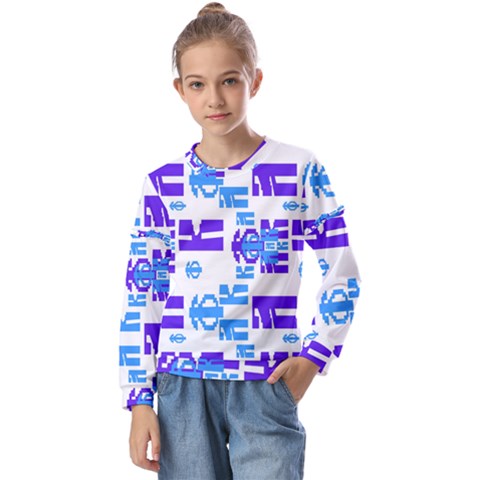 Abstract Pattern Geometric Backgrounds   Kids  Long Sleeve Tee With Frill  by Eskimos