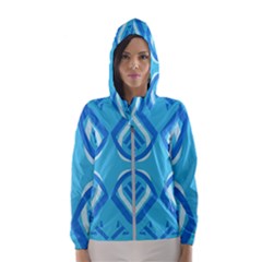 Abstract Pattern Geometric Backgrounds   Women s Hooded Windbreaker by Eskimos