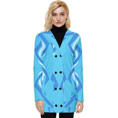 Abstract Pattern Geometric Backgrounds   Button Up Hooded Coat 