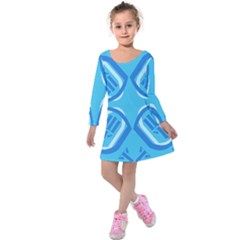 Abstract Pattern Geometric Backgrounds   Kids  Long Sleeve Velvet Dress by Eskimos