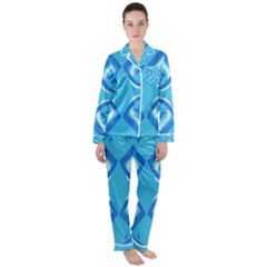 Abstract Pattern Geometric Backgrounds   Satin Long Sleeve Pajamas Set by Eskimos