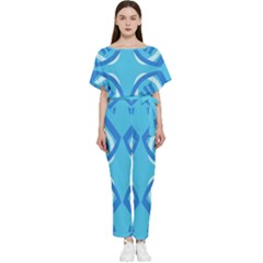 Abstract Pattern Geometric Backgrounds   Batwing Lightweight Chiffon Jumpsuit by Eskimos