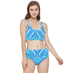 Abstract Pattern Geometric Backgrounds   Frilly Bikini Set