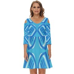 Abstract Pattern Geometric Backgrounds   Shoulder Cut Out Zip Up Dress