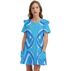 Abstract Pattern Geometric Backgrounds   Kids  Frilly Sleeves Pocket Dress by Eskimos