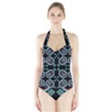 Abstract pattern geometric backgrounds   Halter Swimsuit View1