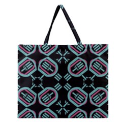 Abstract Pattern Geometric Backgrounds   Zipper Large Tote Bag by Eskimos