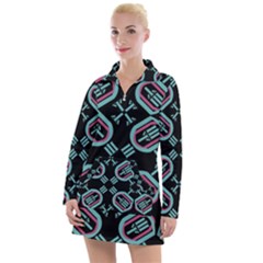 Abstract Pattern Geometric Backgrounds   Women s Long Sleeve Casual Dress by Eskimos