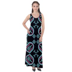 Abstract Pattern Geometric Backgrounds   Sleeveless Velour Maxi Dress by Eskimos