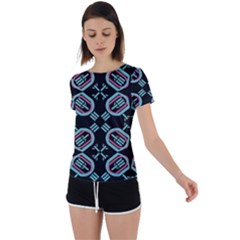 Abstract Pattern Geometric Backgrounds   Back Circle Cutout Sports Tee by Eskimos