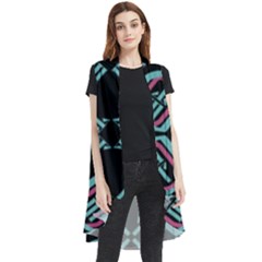 Abstract Pattern Geometric Backgrounds   Sleeveless Chiffon Waistcoat Shirt