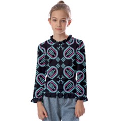 Abstract Pattern Geometric Backgrounds   Kids  Frill Detail Tee