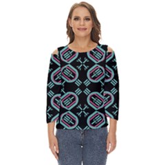 Abstract Pattern Geometric Backgrounds   Cut Out Wide Sleeve Top