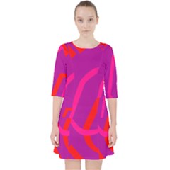 Abstract Pattern Geometric Backgrounds   Quarter Sleeve Pocket Dress by Eskimos