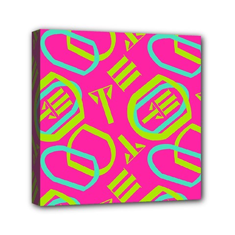 Abstract Pattern Geometric Backgrounds   Mini Canvas 6  X 6  (stretched) by Eskimos