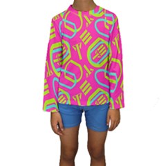 Abstract Pattern Geometric Backgrounds   Kids  Long Sleeve Swimwear by Eskimos