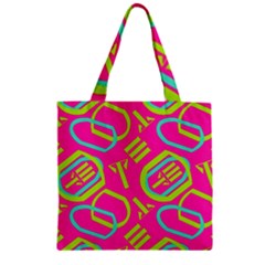 Abstract Pattern Geometric Backgrounds   Zipper Grocery Tote Bag by Eskimos