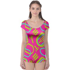 Abstract Pattern Geometric Backgrounds   Boyleg Leotard  by Eskimos