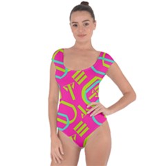 Abstract Pattern Geometric Backgrounds   Short Sleeve Leotard  by Eskimos