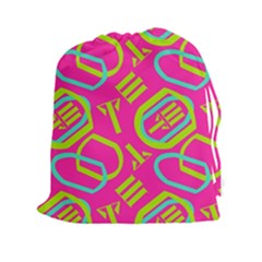 Abstract Pattern Geometric Backgrounds   Drawstring Pouch (2xl) by Eskimos