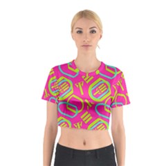 Abstract Pattern Geometric Backgrounds   Cotton Crop Top by Eskimos