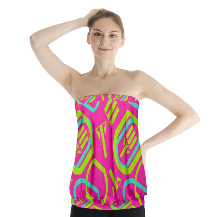 Abstract pattern geometric backgrounds   Strapless Top