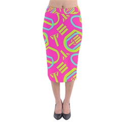 Abstract Pattern Geometric Backgrounds   Velvet Midi Pencil Skirt by Eskimos