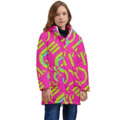 Abstract Pattern Geometric Backgrounds   Kid s Hooded Longline Puffer Jacket