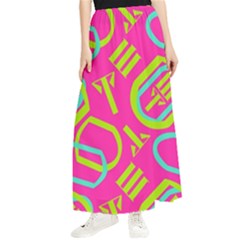 Abstract Pattern Geometric Backgrounds   Maxi Chiffon Skirt by Eskimos