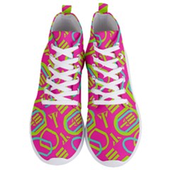 Abstract Pattern Geometric Backgrounds   Men s Lightweight High Top Sneakers by Eskimos