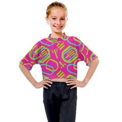 Abstract Pattern Geometric Backgrounds   Kids Mock Neck Tee