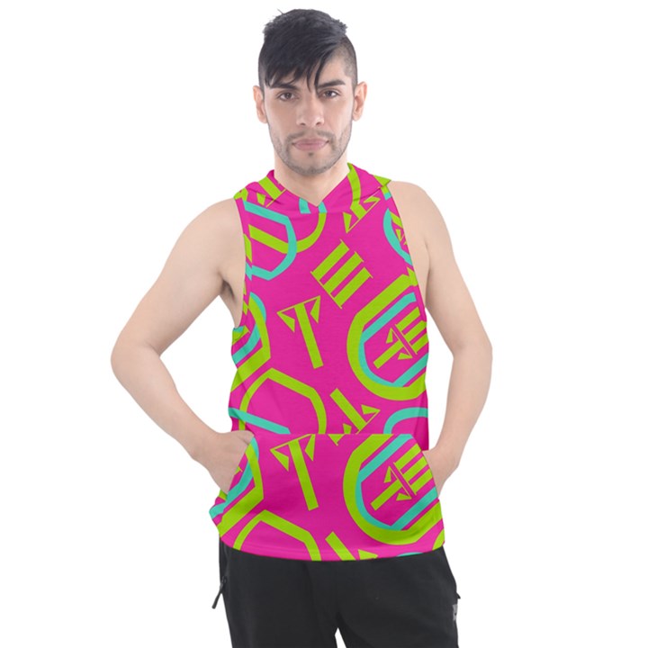 Abstract pattern geometric backgrounds   Men s Sleeveless Hoodie