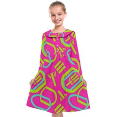 Abstract Pattern Geometric Backgrounds   Kids  Midi Sailor Dress by Eskimos