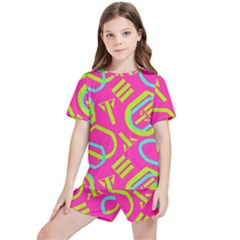 Abstract Pattern Geometric Backgrounds   Kids  Tee And Sports Shorts Set by Eskimos