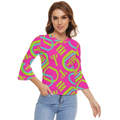 Abstract Pattern Geometric Backgrounds   Bell Sleeve Top by Eskimos