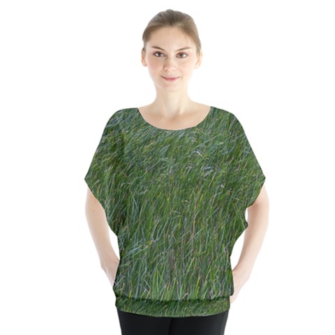 Green Carpet Batwing Chiffon Blouse by DimitriosArt