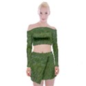 Green carpet Off Shoulder Top with Mini Skirt Set View1