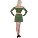 Green carpet Off Shoulder Top with Mini Skirt Set View2