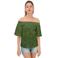 Green Carpet Off Shoulder Short Sleeve Top by DimitriosArt