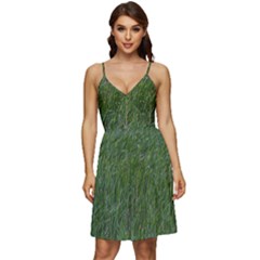 Green Carpet V-neck Pocket Summer Dress  by DimitriosArt